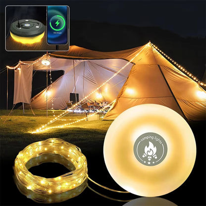 Camping Lampe mit 10m RGB-Lichterkette — Deine magische Lichtquelle für unvergessliche Outdoor-Erlebnisse
