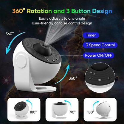 360° AstroLuxe Sternenprojektor — Verwandle dein Zimmer in deine persönliche Entspannungs-Galaxie voller magischer Sternen-Momente