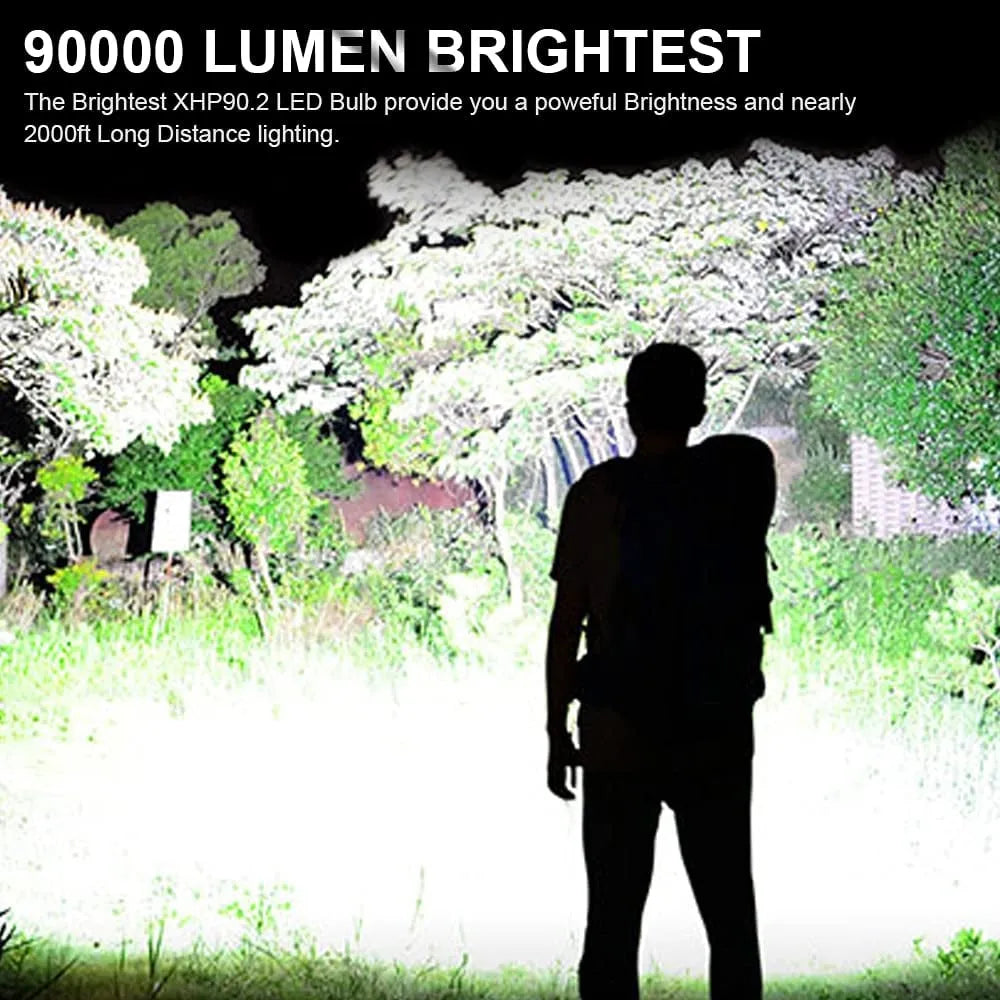 Premium Taschenlampe - 90000 Hohe Lumen, Wiederaufladbar Und Wasserdicht Taschenlampe